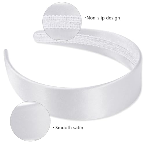 WantGor Satin Wide Headband for Women - Non-Slip Hair Accessory