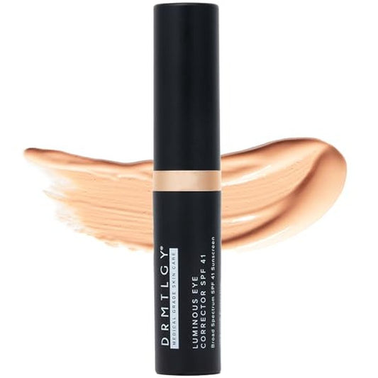 DRMTLGY Luminous Eye Corrector SPF 41 ? Medium ? Under Eye Color Corrector for Dark Circles ? Hydrating Anti-Aging Tinted Eye Cream, Mineral Broad Spectrum Sun Protection, 0.25 fl oz / 7 mL
