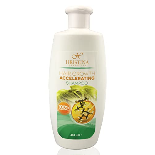 Hristina Natural Hair Growth Shampoo with Jojoba & Argan Oils, 13.5 oz