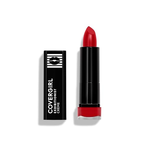 COVERGIRL Exhibitionist Cream Lipstick in Real Red - Long Lasting & Hydrating