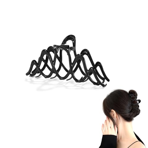 Black Metal Claw Clip for Thick Hair - Strong Hold & Non-Slip