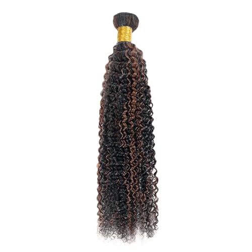 JUIOKAOO 1B30 Curly Wave Human Hair Bundle 24 Inch - Ombre Brown