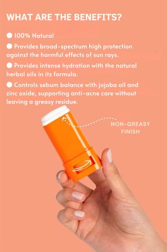 Bade Natural SPF 50 Clear Mineral Sunscreen Stick - Zinc Oxide & Plant Oils, 0.56 oz
