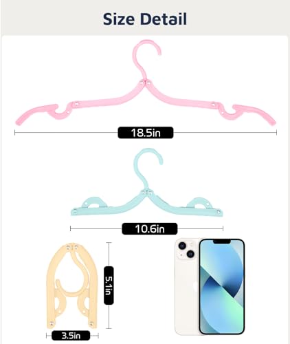20 Pack Portable Travel Hangers - Compact, Foldable & Durable