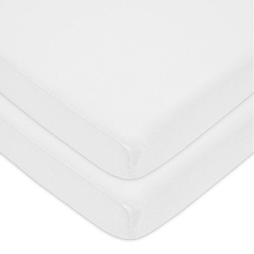 TL Care Fitted Mini Crib Sheets 2 Pack - 100% Cotton, Soft & Breathable, 24x38"