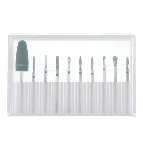 10pcs Nail Drill Bits Set for Manicure & Pedicure - Russian Cuticle & Gel Polishing