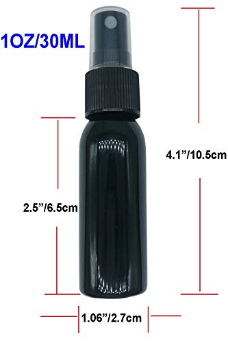 HOSL 36 Pack 1 Ounce Refillable Black Fine Mist Spray Bottles
