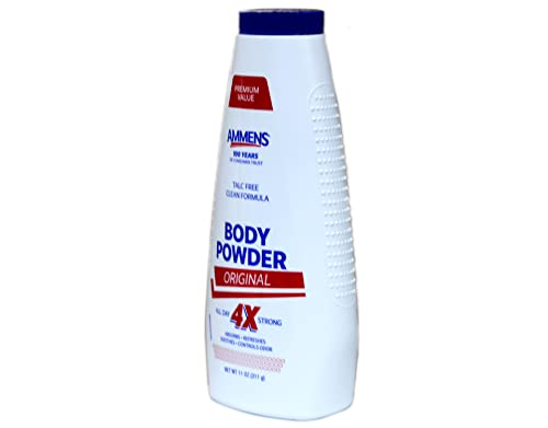 Ammens Talc-Free Body Powder Unscented 11 oz (Pack of 2) - All-Day Protection