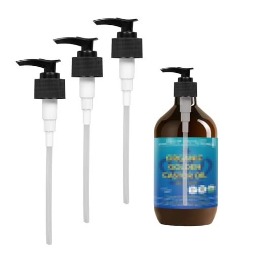 3 Pack Castor Oil Dispenser Pumps for 16oz Bottles - Mess Free