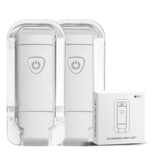 EGWASER USB Rechargeable Book Light - 3 Brightness Levels, 2-Pack