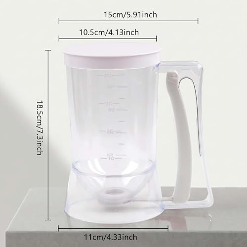 4-Cup Batter Dispenser with Squeeze Handle for Pancakes & Waffles