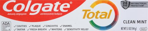 Colgate Total Active Prevention Clean Mint Toothpaste - 5.1 oz (Pack of 2)