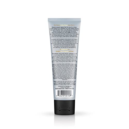 Brazilian Bare Exfoliating Shave Syrup with Blueberry Smooth Shave, Vitamin A & E
