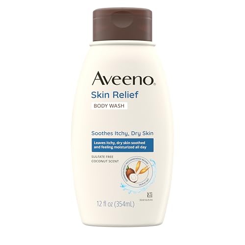 Aveeno Skin Relief Body Wash with Coconut Scent, 12 fl oz - Gentle Cleanser for Dry & Sensitive Skin