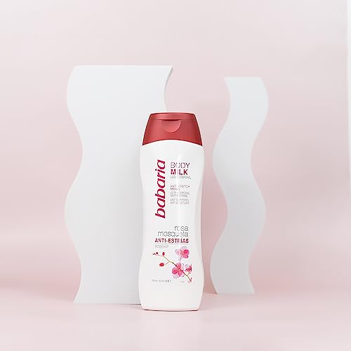 Babaria Anti Stretch Marks Body Milk 16.6 oz - Moisturizing with Sweet Almond Oil & Vitamin E - Reduces Wrinkles - Suitable for All Skin Types