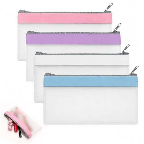 Tohhdov 4 Pack Clear Cosmetic & Travel Makeup Bags Waterproof Organizer