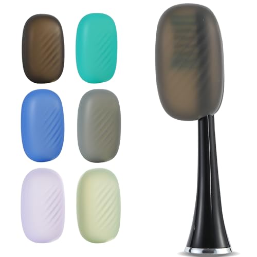 Lapfoon Silicone Toothbrush Covers - 6 Pack, Universal Fit & Hygienic