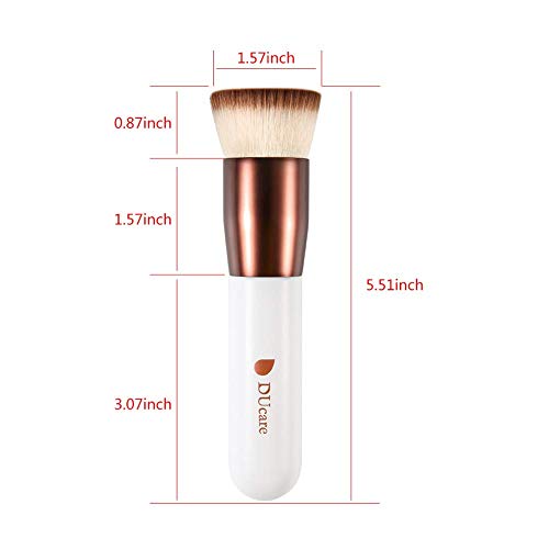 DUcare Flat Top Kabuki Foundation Brush - Synthetic Powder & Liquid Makeup Tool