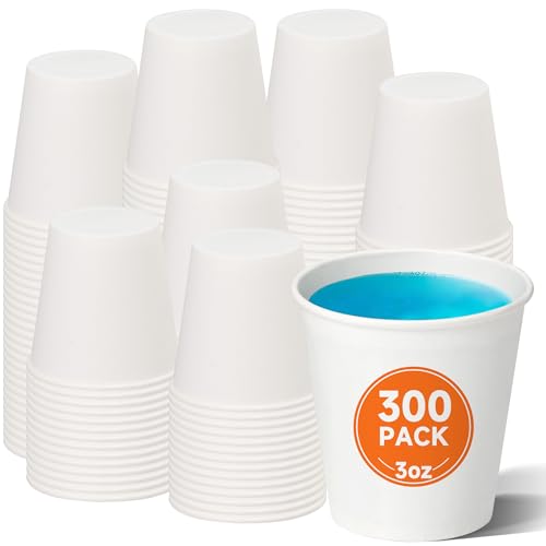 300 Count 3 oz Disposable Paper Mouthwash Cups for Home & Parties
