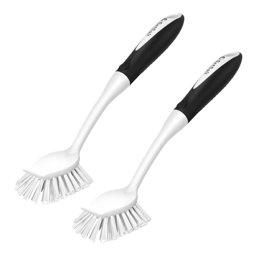 SetSail Dish Brush with Built-in Scraper - 2 Pack Stiff Bristle Scrubbers