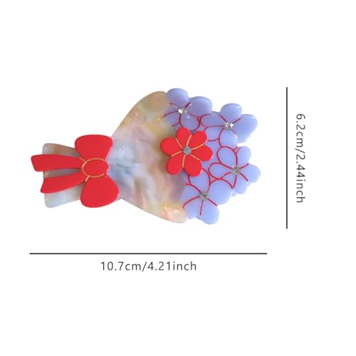 Flower Bouquet Acetate Hair Claw Clip - Green Non-Slip Hair Accessory