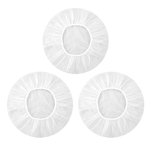 3 Pack Reusable Waterproof Shower Caps for Women - 10.6" Fit