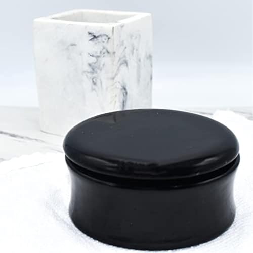 Parker Hand-Carved Mango Wood Shave Soap Bowl - Black Lacquer