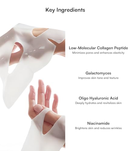 INIA Bio-Collagen Face Mask with Hyaluronic Acid - 4 Pack Deep Hydrating