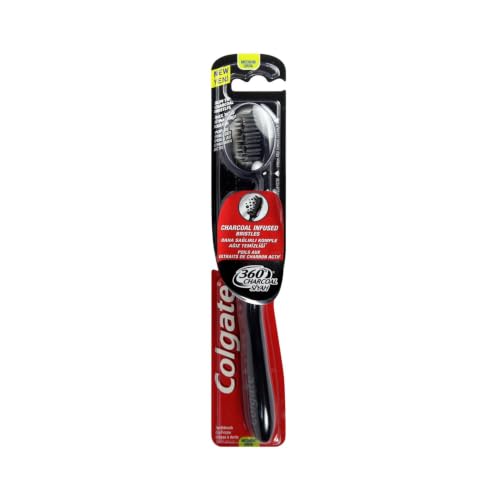 Colgate 360 Charcoal Infused Medium Toothbrush - 1 Count
