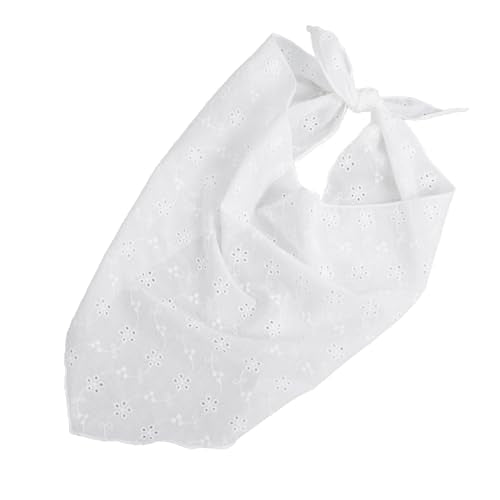 Apojgitn White Lace Bandana Scarf for Women - Elegant Triangle Hair Accessory