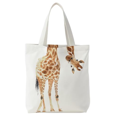 Animal Print Canvas Tote Bag for Women - Reusable Grocery Bag
