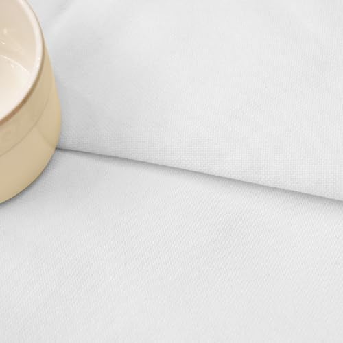 White Faux Linen Kitchen Valance Curtain - 52" x 12" Rod Pocket