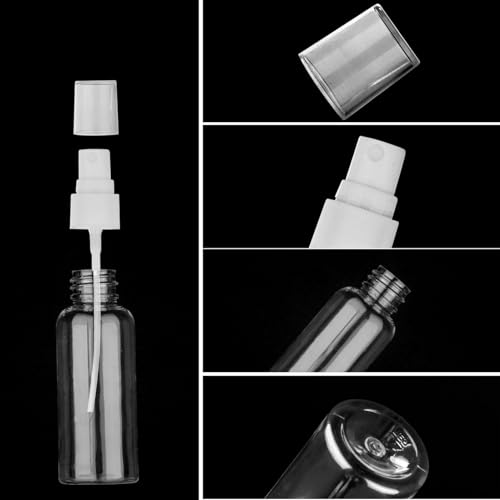 2oz Travel Spray Bottles Set – Refillable Fine Mist Plastic Bottles with Funnels & Labels