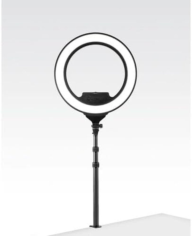 Telescoping Light Stand - Height Adjustable 16.5" to 40" with Desk C-Clamp & Adapters for Cameras, Mics | Ideal for Creator Workstations