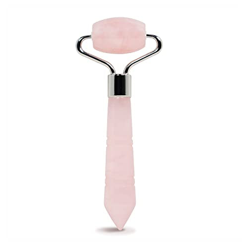 Plum Beauty Mini Rose Quartz Face Roller 2-Pack for Skin Toning & Puffiness Reduction