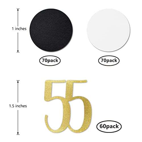 Gold Glitter 55 Confetti for 55th Birthday - 200pcs Party Decorations