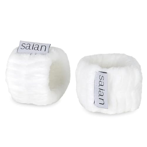 Saian Cleansing Wristbands for Face Washing - 2 Pack, Water-Resistant & Adjustable