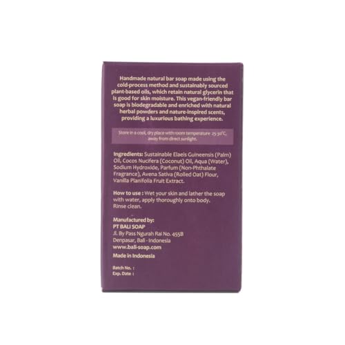 Bali Soap Vanilla Natural Soap Bar Set - 3 Pack, Vegan & Moisturizing