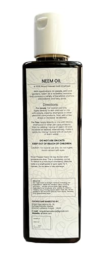 Raslok Pure Neem Oil - Wood Pressed, 4 Ounces for Skin & Hair