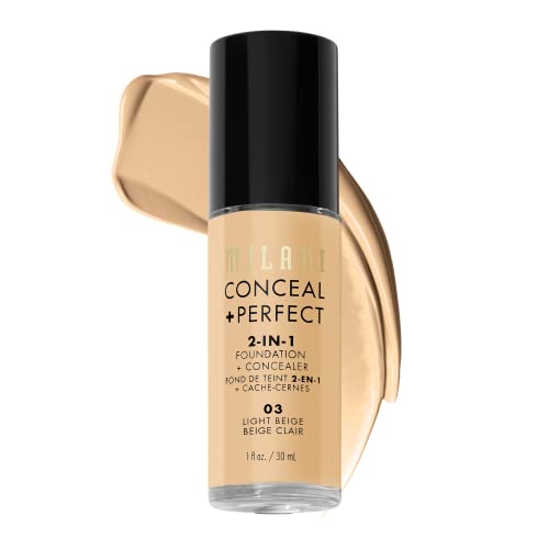 Milani Conceal + Perfect Liquid Foundation - Light Beige, 1 Fl. Oz
