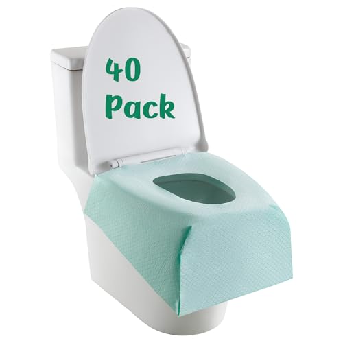 Disposable Toilet Seat Covers - 40 Pack Waterproof Travel & Training