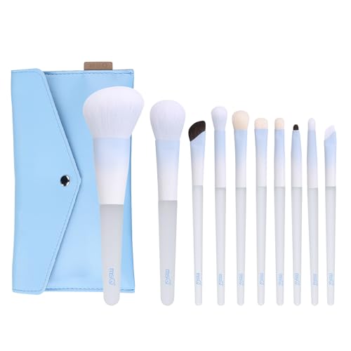 MSQ 10-Piece Professional Makeup Brush Set with Travel Bag