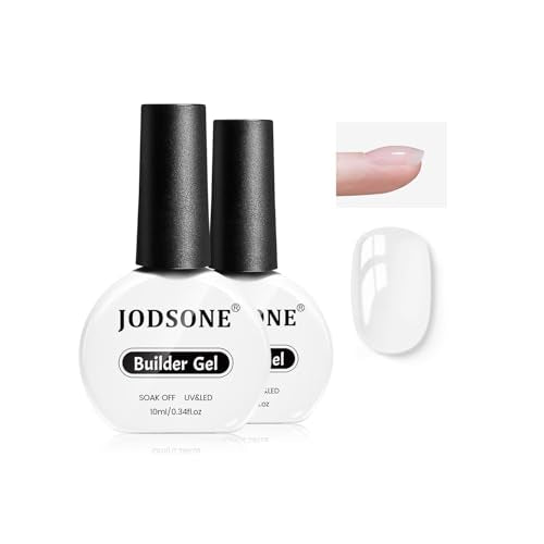 JODSONE 2PCS 10ml Clear Builder Gel for Nail Extensions & Strengthening