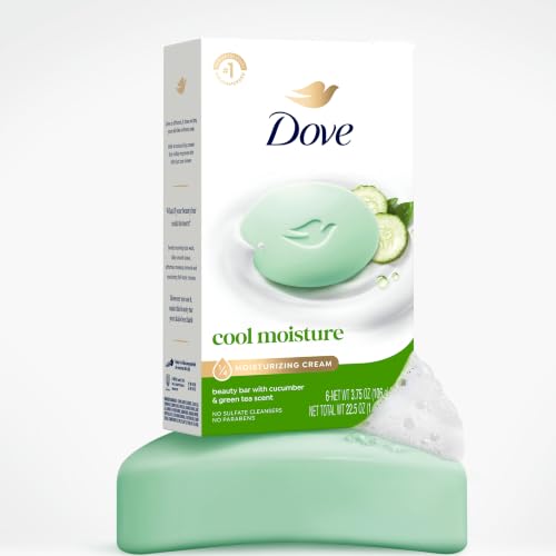 Dove Cool Moisture Beauty Bar Soap - Cucumber & Green Tea, 6 Bars