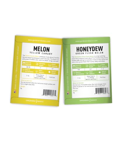 5 Variety Pack Melon Seeds - Cantaloupe, Watermelon & Honeydew