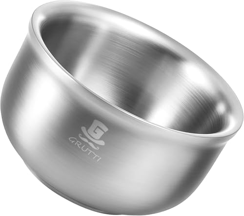 GRUTTI Stainless Steel Shaving Bowl 4.53 Inch - Eco-Friendly & Durable