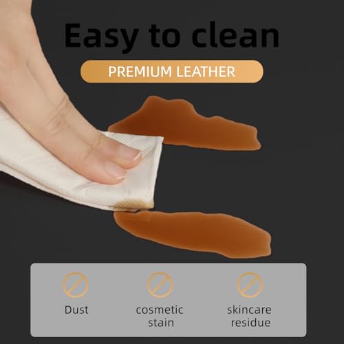Black Waterproof Makeup Mat - Easy Clean PU Leather Vanity Protector