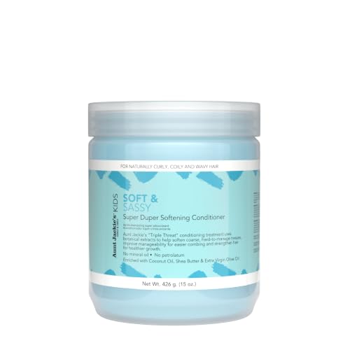 Aunt Jackie's Kids Soft & Sassy Super Duper Conditioner 15 oz - Gentle Hair Softening & Strengthening for Kids