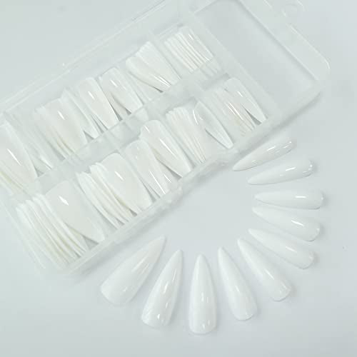 Medium Long Stiletto Press-On Nails - 100PC Glossy Fake Nails