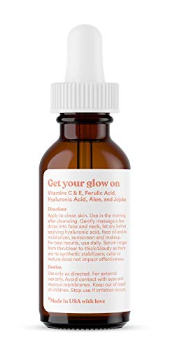 ASUTRA Vitamin C Serum 20% with Hyaluronic Acid & Aloe - 1 Fl Oz